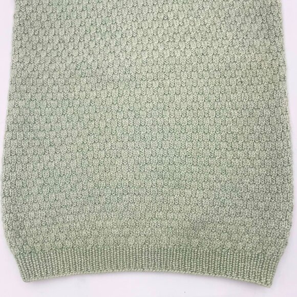 Handmade Sweater Vest Long Sleeveless Pale Green V-Neck Knit Light Academia Top - Picture 10 of 10